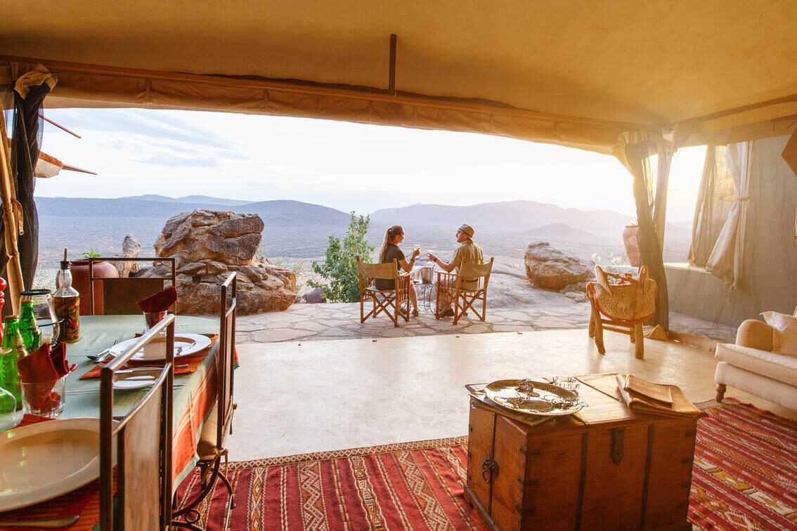 Couple enjoying a Samburu safari